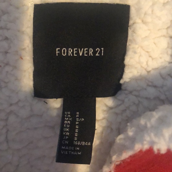 Forever 21 Sherpa lined velvet like bomber. Size Small. Burnt orange - Picture 2 of 6